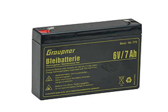 Graupner 775 4013389105477 Bleiakku 6 V 7 Ah Graupner 775 Bleiakku