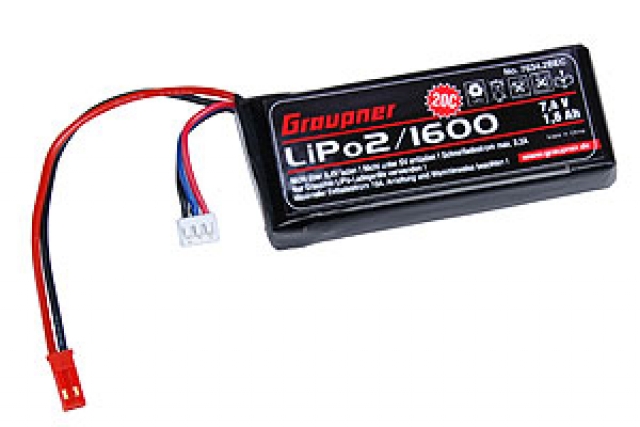 Graupner 7634 2BEC 4013389422529 LiPo Akku 20C 2 1600 7 4V BEC Graupner 7634 2BEC LiPo Akku